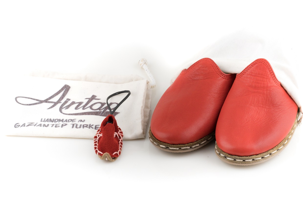 %100 Hakiki Deri Kırmızı Unisex Spor Gaziantep Yemeni