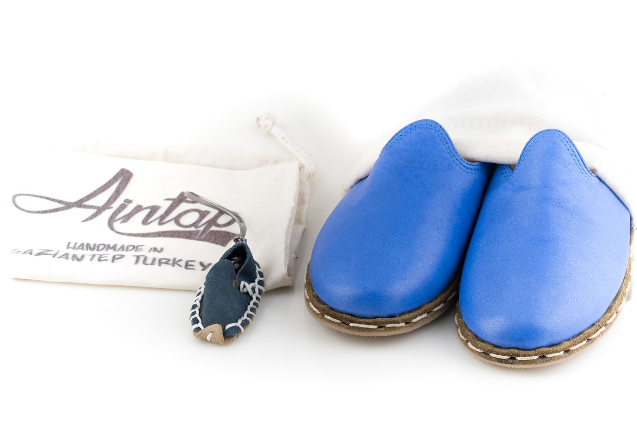 %100 Hakiki Deri Mavi Unisex Spor Gaziantep Yemeni