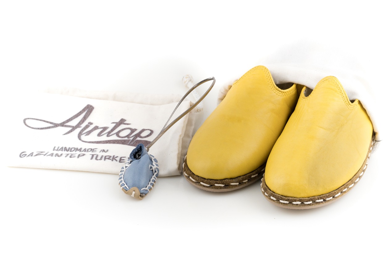 %100 Hakiki Deri Sarı Unisex Spor Gaziantep Yemeni