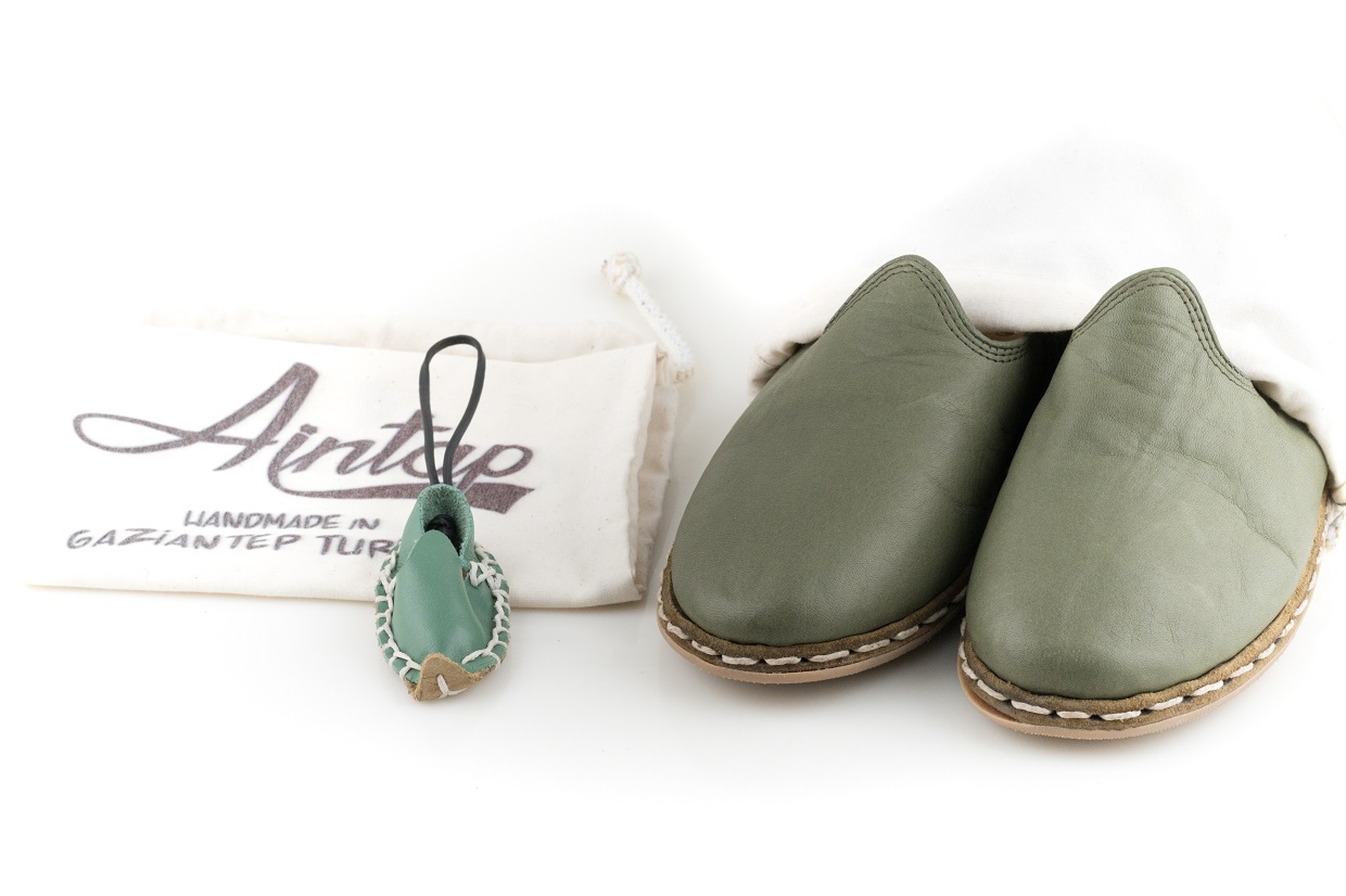 %100 Hakiki Deri Yeşil Unisex Spor Gaziantep Yemeni