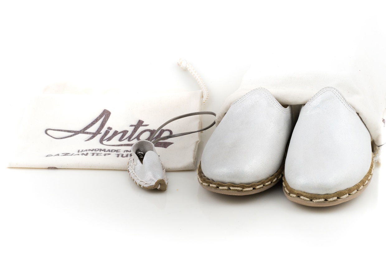 %100 Hakiki Beyaz Simli Deri Unisex Spor Gaziantep Yemeni