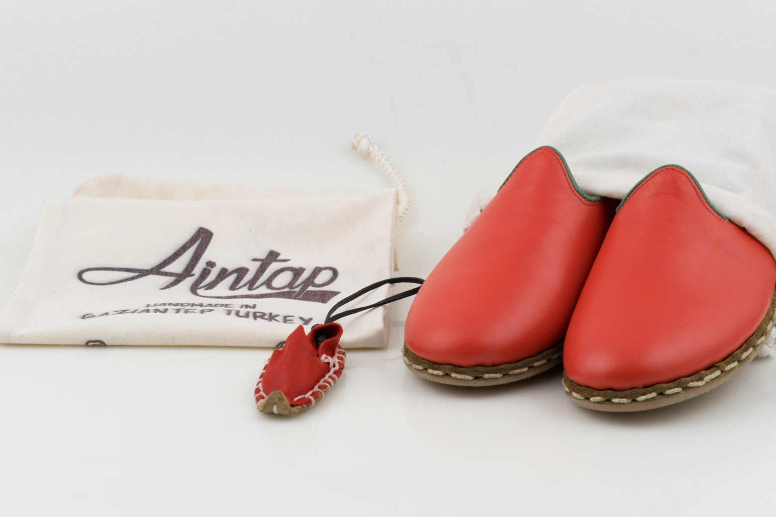 %100 Hakiki Deri Kırmızı & Yeşil Biyeli Unisex Spor Yemeni