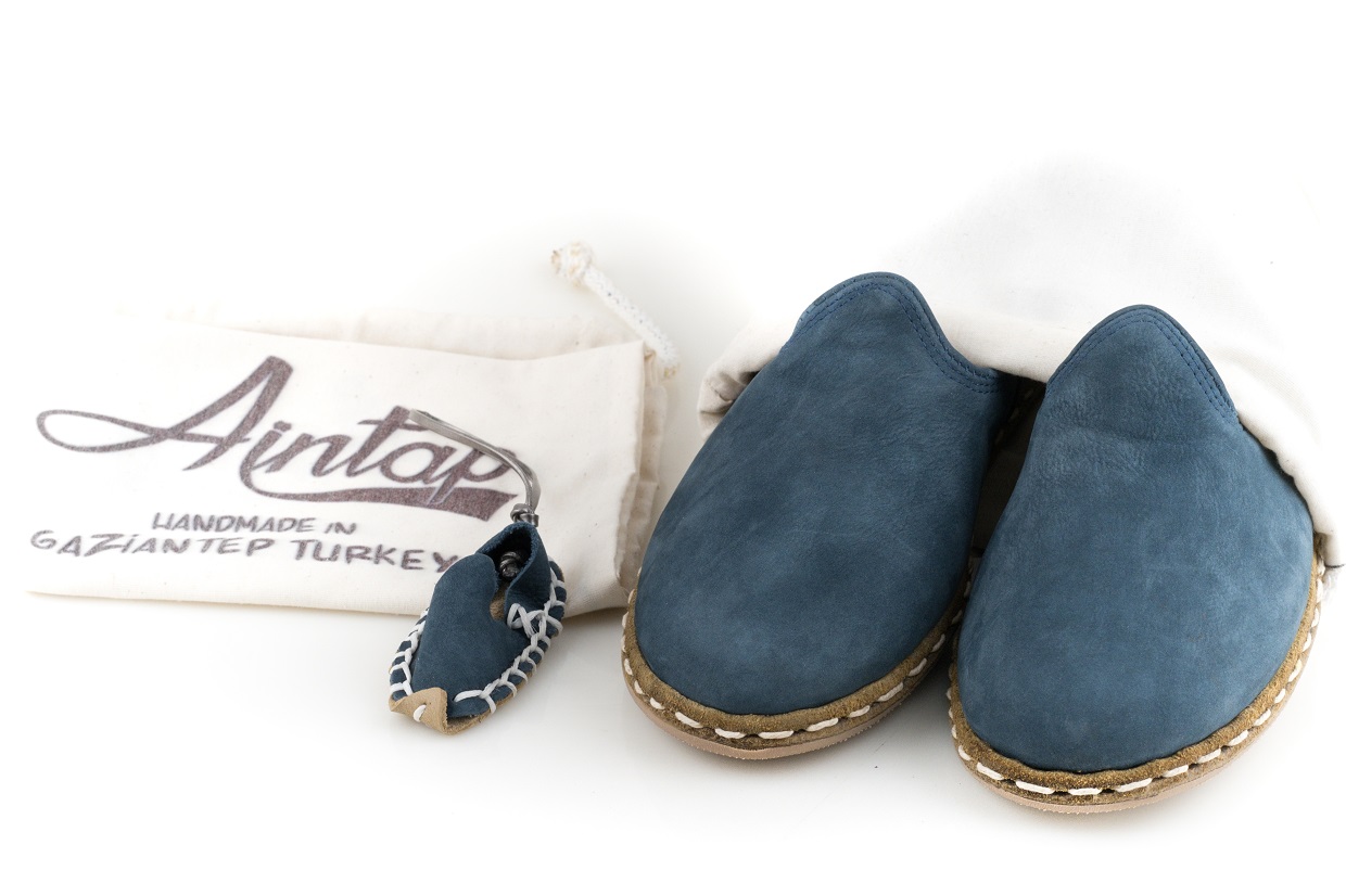 %100 Hakiki Nubuk Deri Lacivert Unisex Spor Gaziantep Yemeni