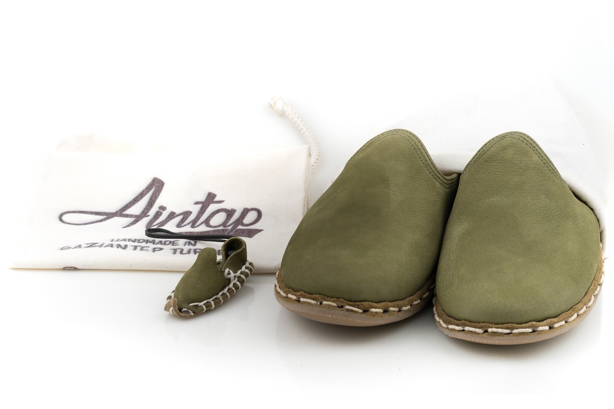 %100 Hakiki Nubuk Deri Yeşil Unisex Spor Gaziantep Yemeni