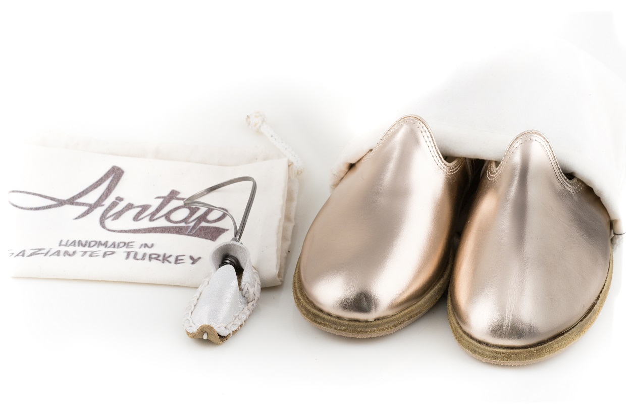 %100 Hakiki Deri Apple Roze Kadın Klasik Gaziantep Yemeni