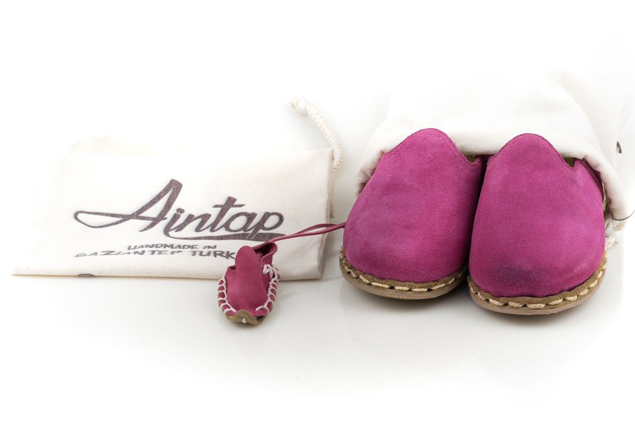 %100 Hakiki Süet Deri Fuşya Kadın Spor Gaziantep Yemeni
