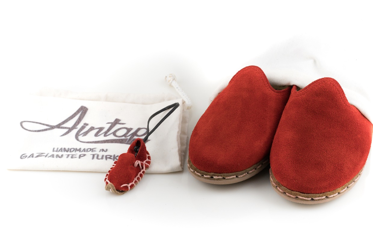 %100 Hakiki Süet Deri Kırmızı Unisex Spor Gaziantep Yemeni