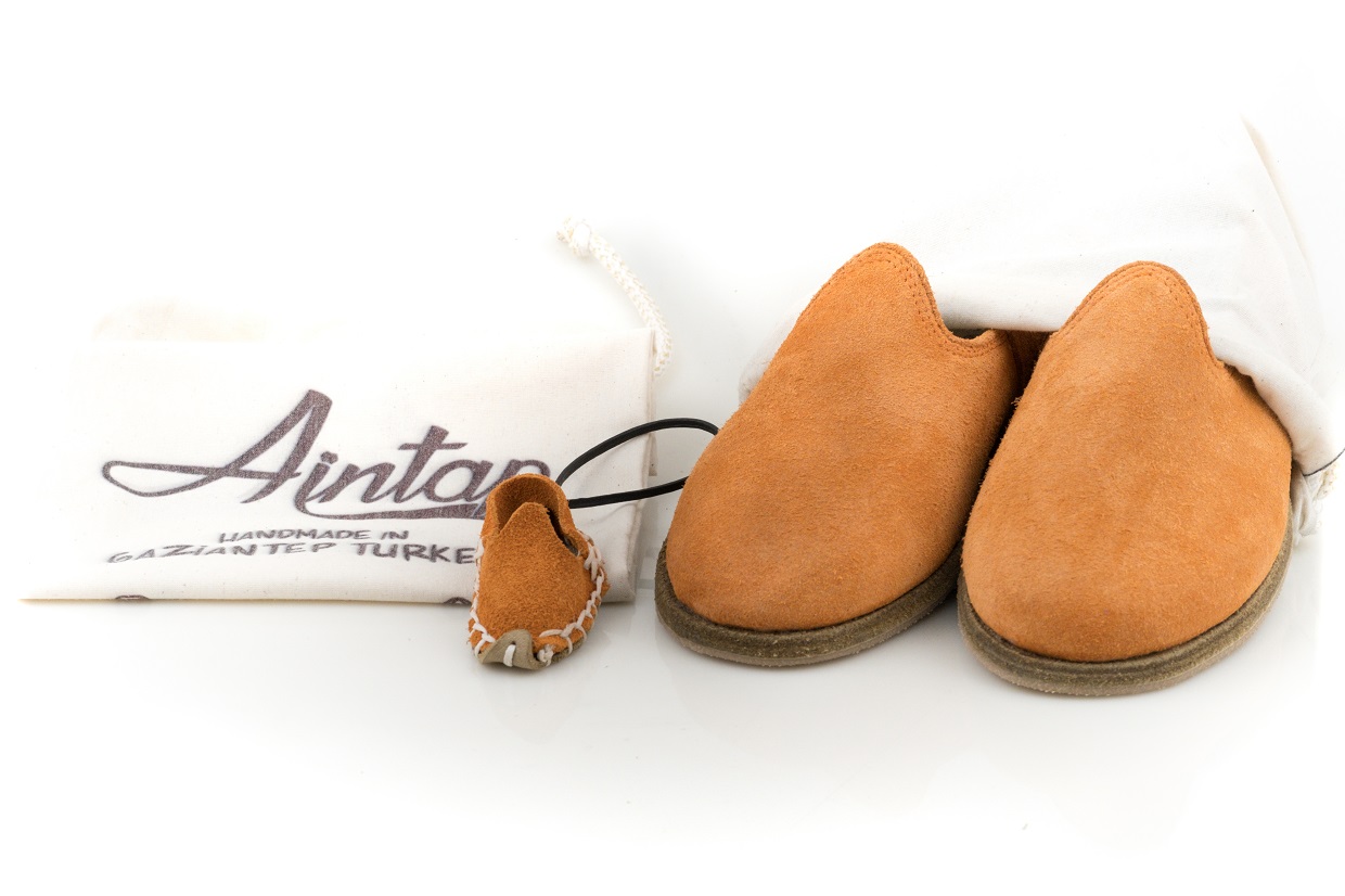 %100 Hakiki Süet Deri Turuncu Unisex Klasik Gaziantep Yemeni