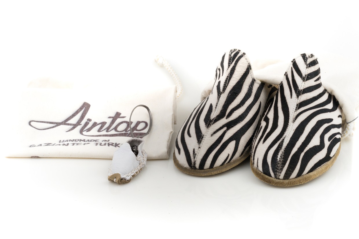 %100 Hakiki Deri Zebra Kadın Gaziantep Yemeni Terlik