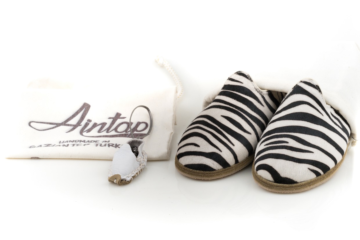 %100 Hakiki Deri Zebra Kadın Klasik Gaziantep Yemeni